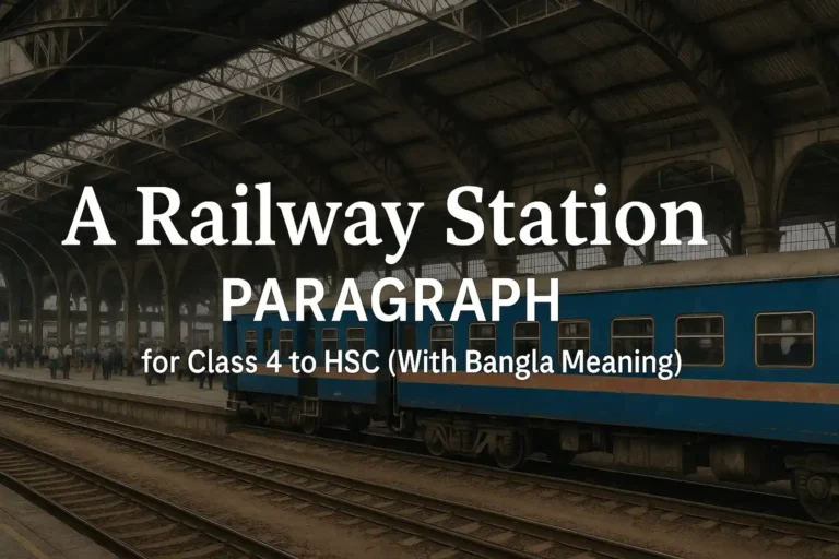 A Railway Station Paragraph for Class 4 to HSC (Bangla Meaning)
