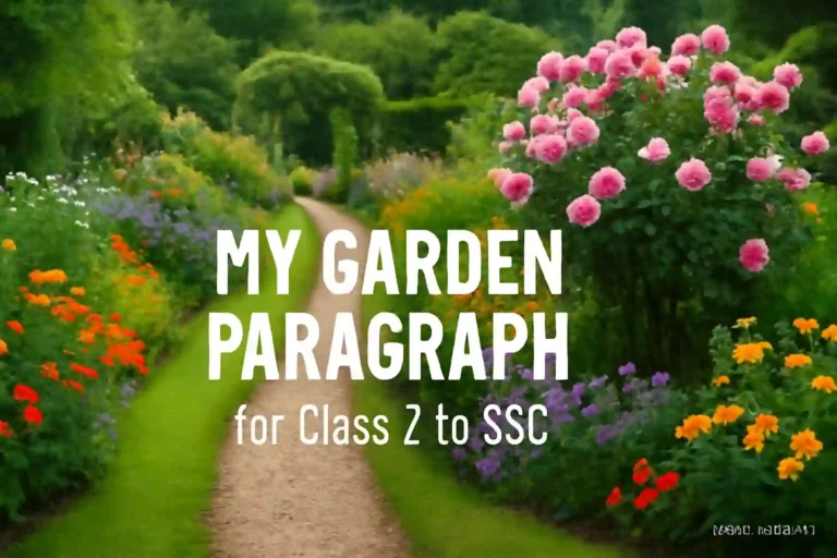 My Garden Paragraph for Class 2 to SSC